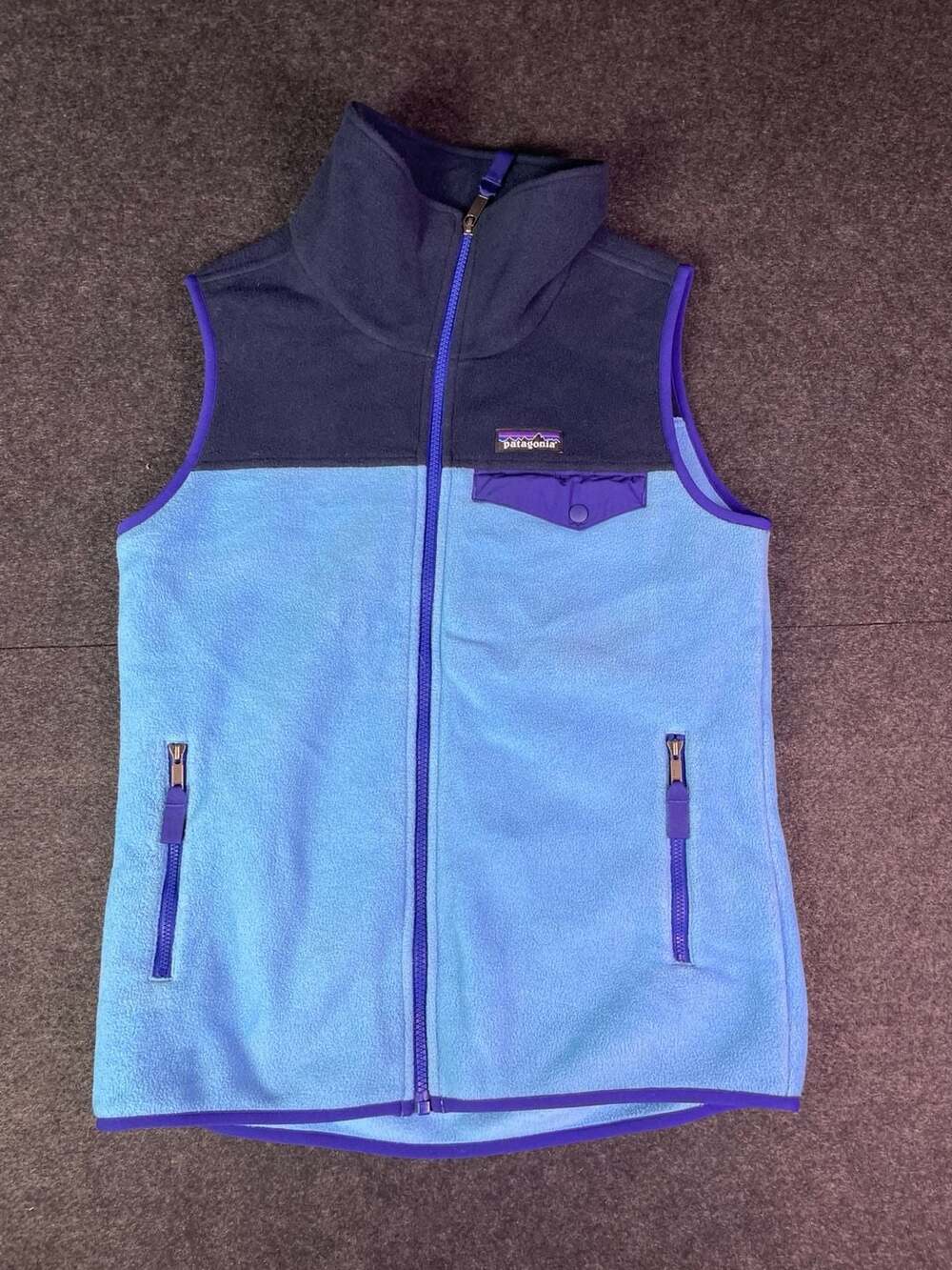 Patagonia Synchilla Snap-T Fleece Vest Size S Blue Navy